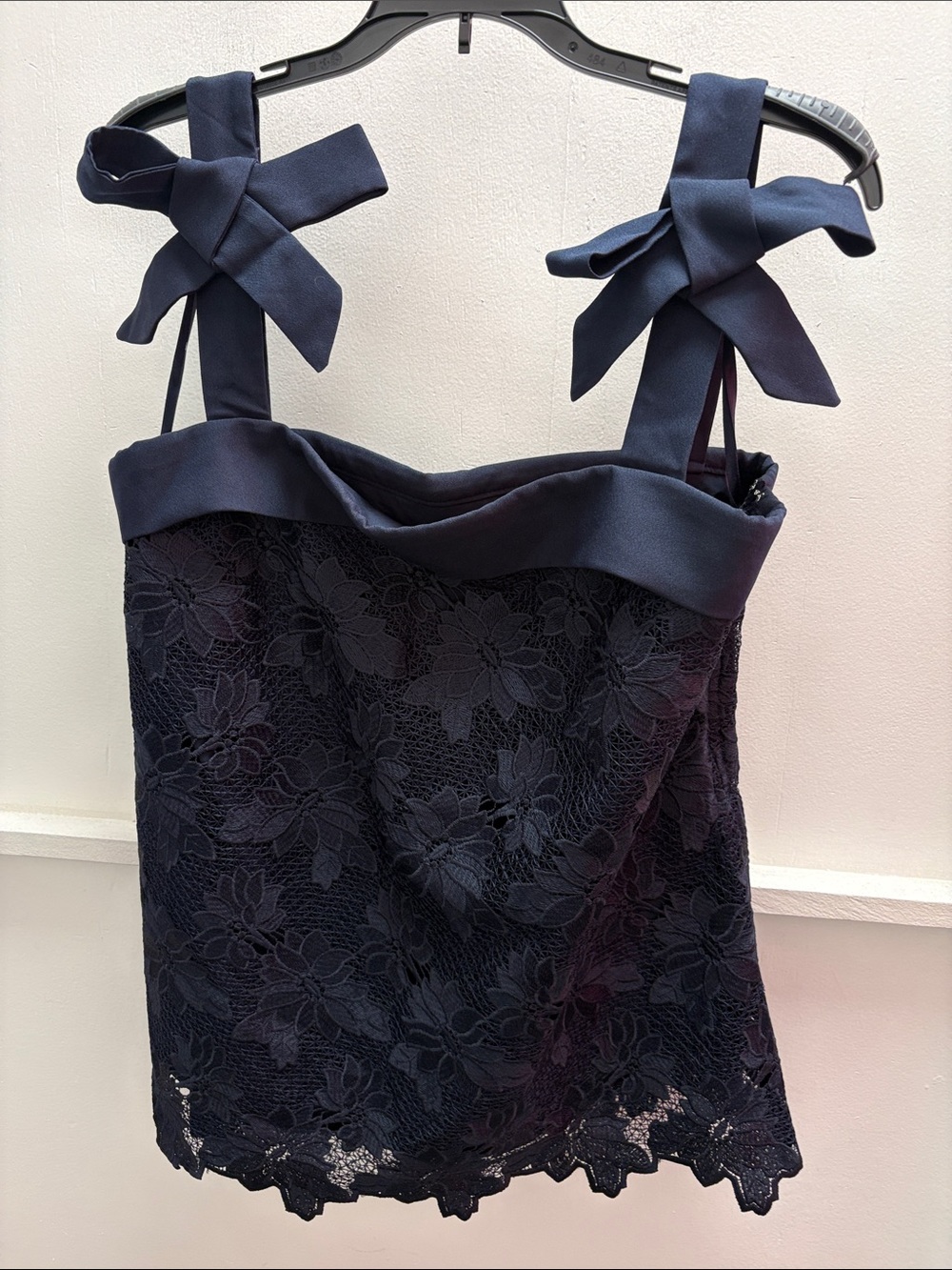 Banana Republic Navy Lace Bow Strap Tank Top